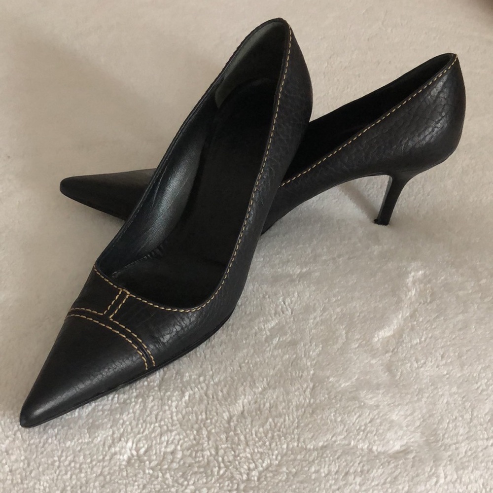 Dolce & Gabbana Black Heels Classic Pointed-Toe Pumps & bag! Italy 371/2 Vintage